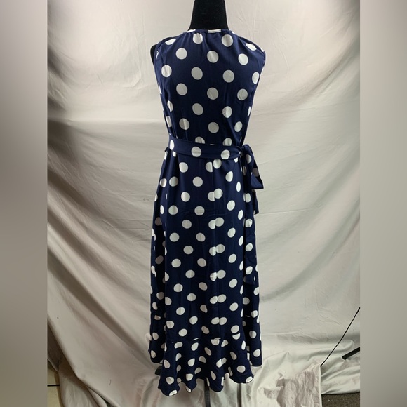 Polka Dot Knot Side Wrap Dress - Picture 11 of 11